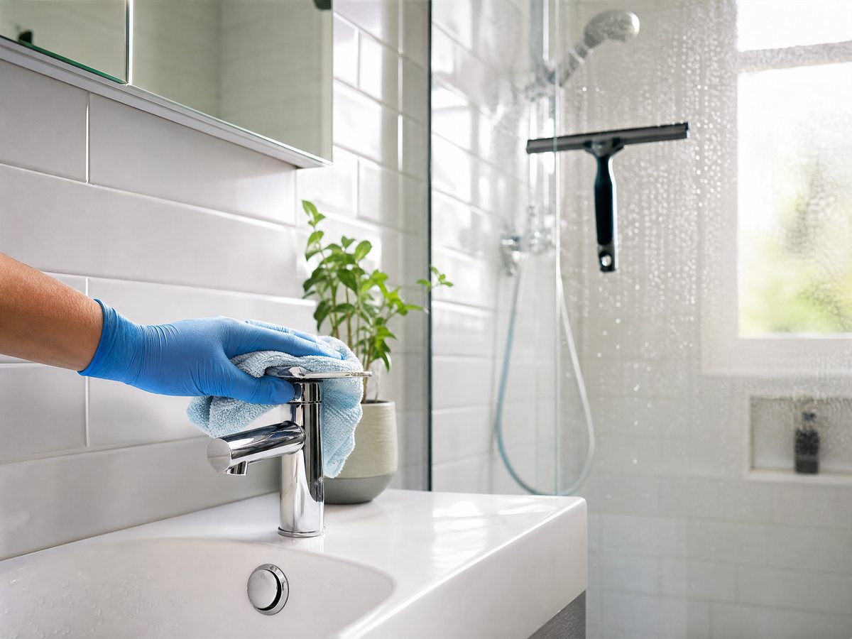 Deep spring clean of a sparkling bathroom